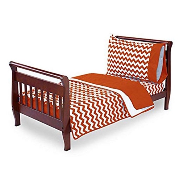 Baby Doll Bedding Chevron Toddler Bedding, Orange - Picture 1 of 4